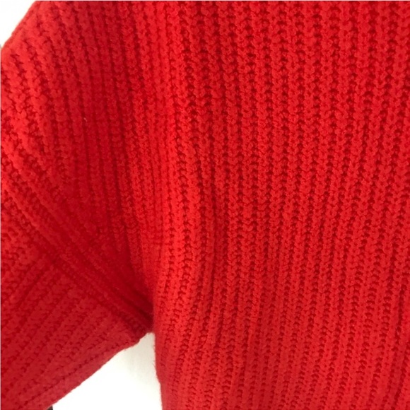MAEVE LONG SLEEVE MOCK NECK PULLOVER SWEATER RED - S (USED ORANGE FOR MODEL) - Picture 6 of 8